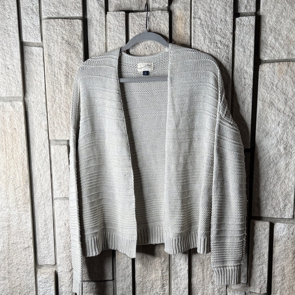 Universal Thread Light Gray Open-Front Cardigan